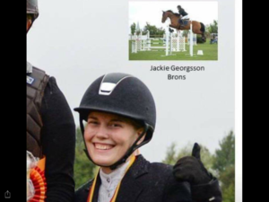 Jackie Georgsson tog Brons, Young Rider, hoppning häst.